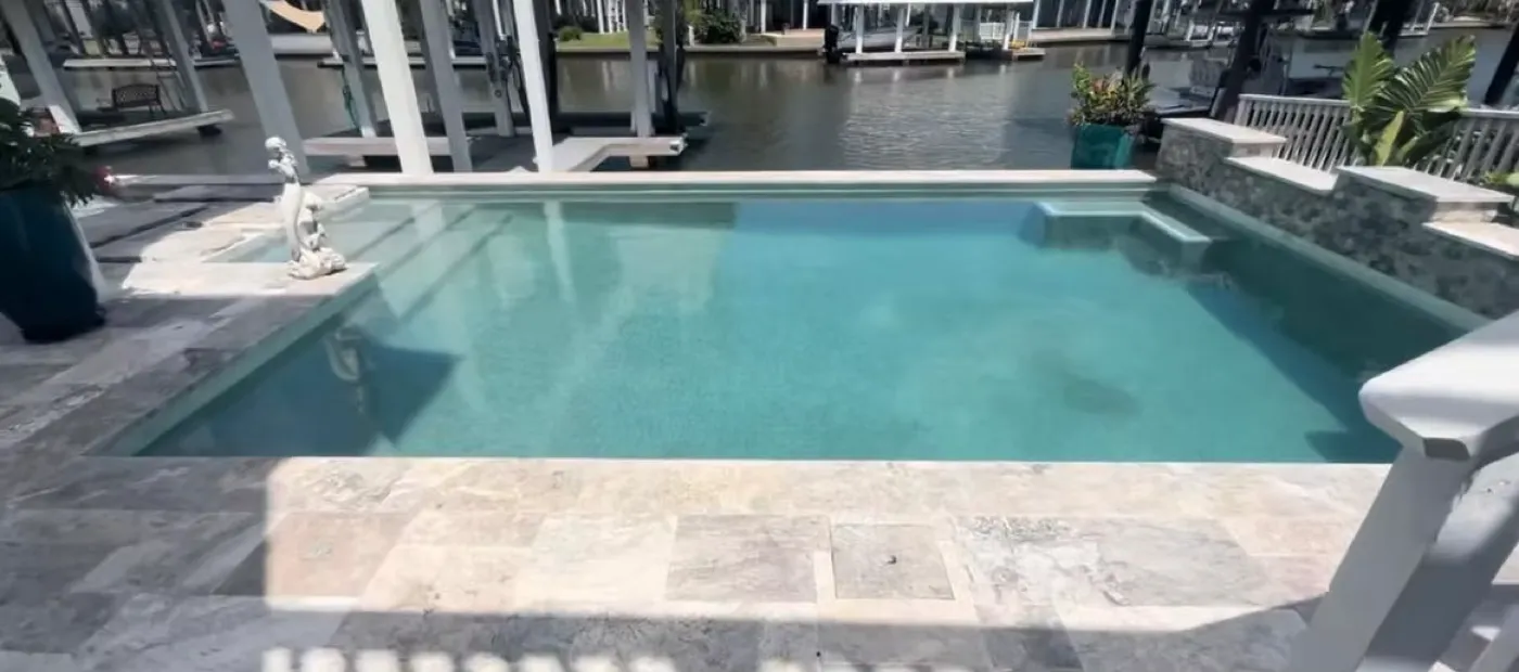 Waterfront pool on a dock